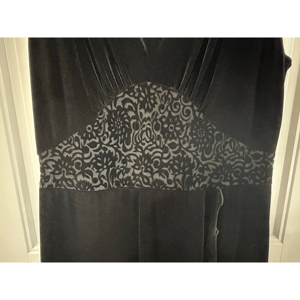Whimsigoth Black Velvet Burnout Romantic Feminine Dress Women 12/14 Valentines - Picture 8 of 9